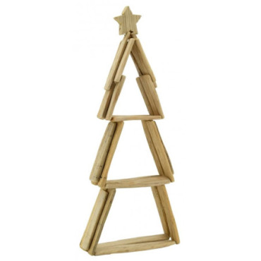 Sapin en bois destructuré avec étoile