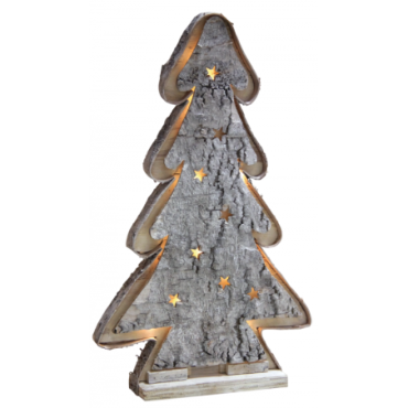 Sapin en bouleau blanchi avec led