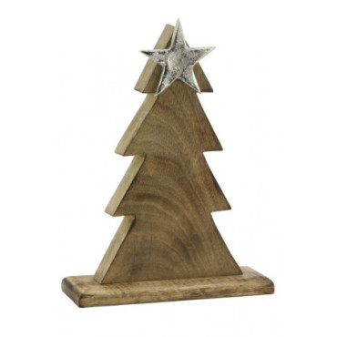 Sapin en manguier avec étoile en aluminium