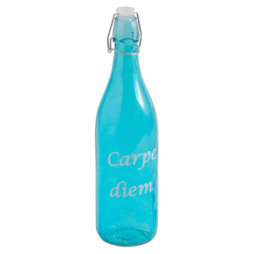 Bouteille bleue Carpe Diem