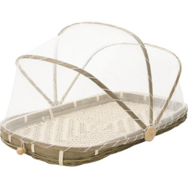 Plateau en bambou avec cloche