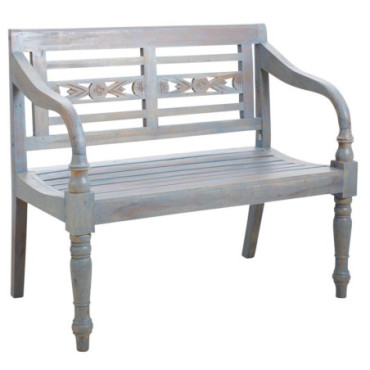 Banc de jardin en bois bleu antique