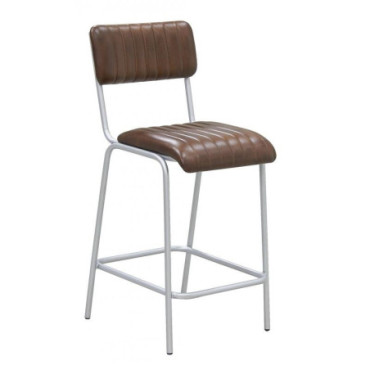 Tabouret de bar en cuir et métal