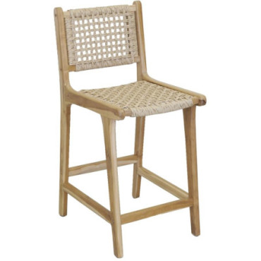 Tabouret de bar en teck naturel