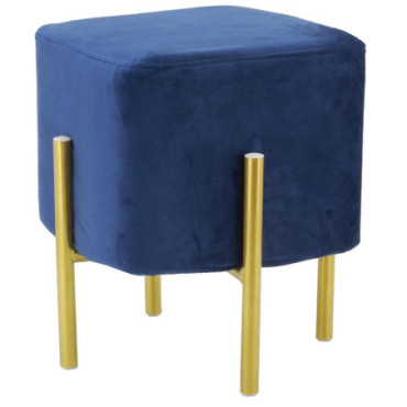 Tabouret en velours bleu