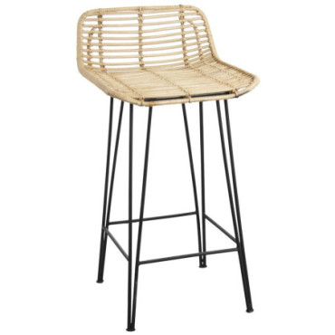 Tabouret haut en rotin