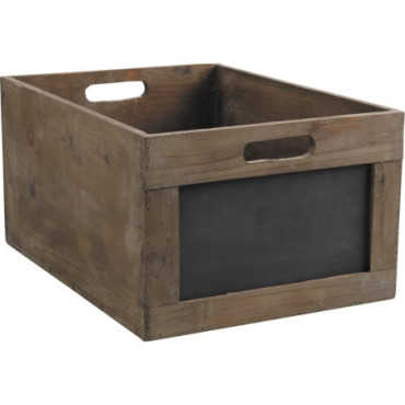 Caisse de rangement en bois et tableau noir