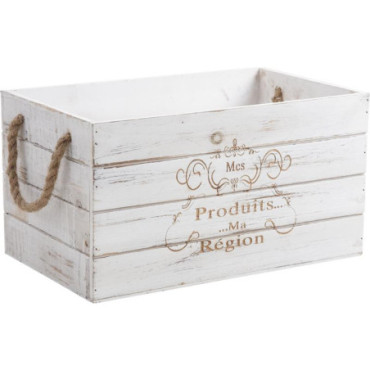 Caisse de rangement en bois teinté