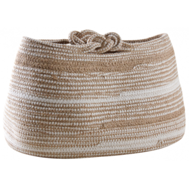 Corbeille de rangement beige et blanc