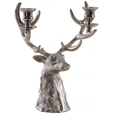 Bougeoir tête de cerf en aluminium