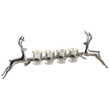 Photophore cerfs avec 4 bougies vanille