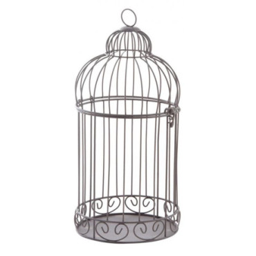 Cage à oiseaux en métal vieilli