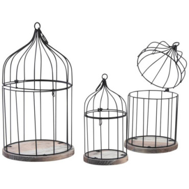 Cages en métal laqué et bois