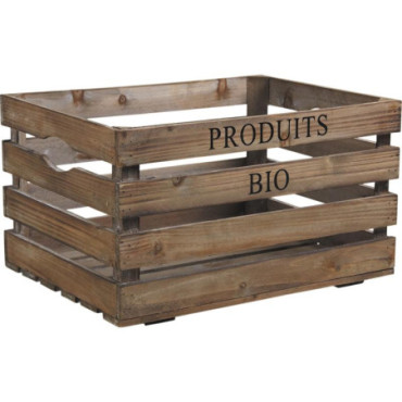 Caisse en bois vieilli Produits Bio