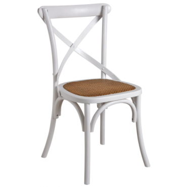 Chaise de bistrot en bouleau et rotin