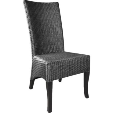 Chaise en loom et acajou Adlon