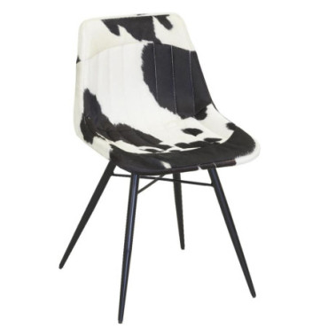 Chaise en peau de vache noire