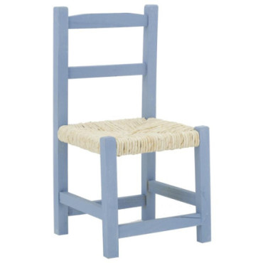 Chaise enfant en bois bleu-gris