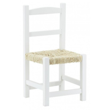 Chaise enfant en bois teinté blanc