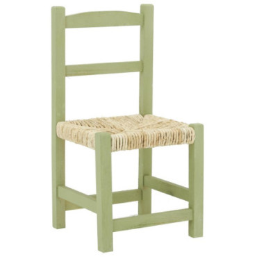 Chaise enfant en bois vert