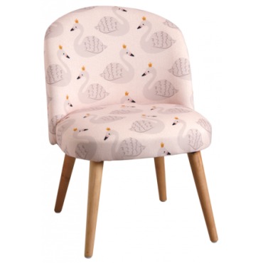 Chaise enfant en coton et bois