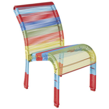 Chaise enfant en polyrésine et métal laqué multicolore