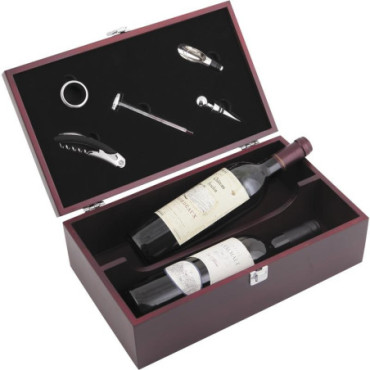 Coffret à bouteilles de vin + 5 accessoires