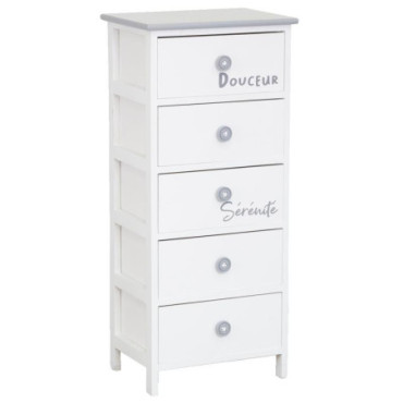 Commode en blanche et Gris. ' Sérénité et Douceur '