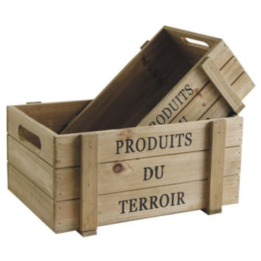 Caisses en bois vieilli Produits du Terroir