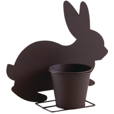 Cache-pot lapin en métal vieilli