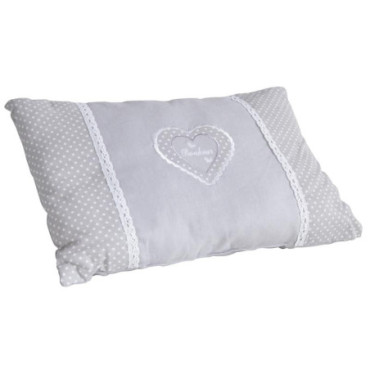 Coussin coeur gris rectangulaire