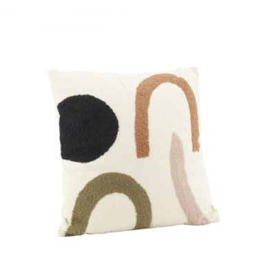 Coussin en coton abstrait