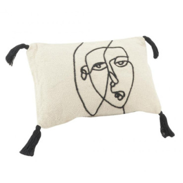 Coussin en coton Visage