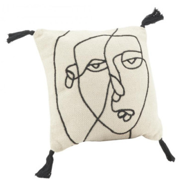 Coussin en coton Visage