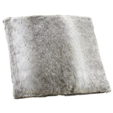 Coussin gris fausse fourrure