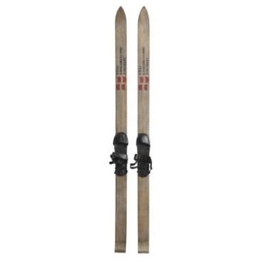 Paire de skis en bois vieilli