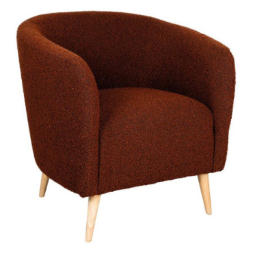 Fauteuil en bouclette marron