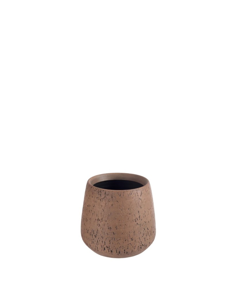  Cache pot Relief  Terre Cuite Marron moyen j line by Jolipa