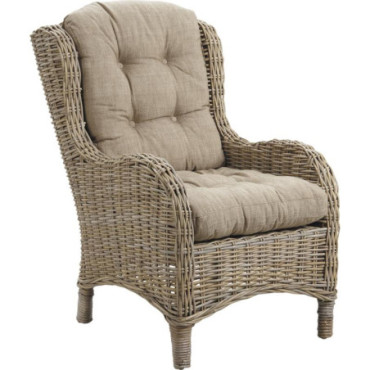 Fauteuil en poelet gris