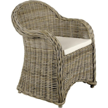 Fauteuil en poelet gris Arthur