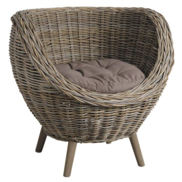 Fauteuil oeuf en poelet gris