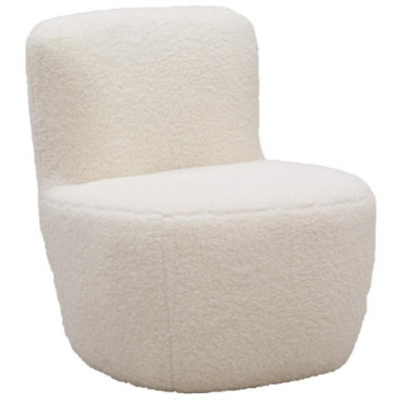 Fauteuil pouf en polyesteret bois Mouton