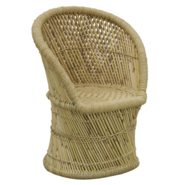 Fauteuil rond en roseau naturel