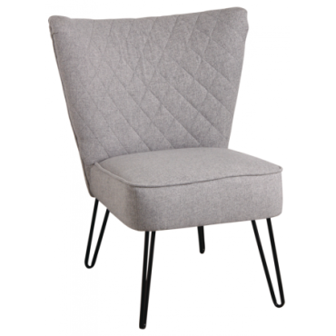 Fauteuil en polyester gris et métal