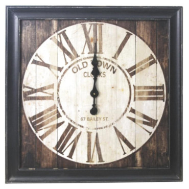 Horloge carrée en bois