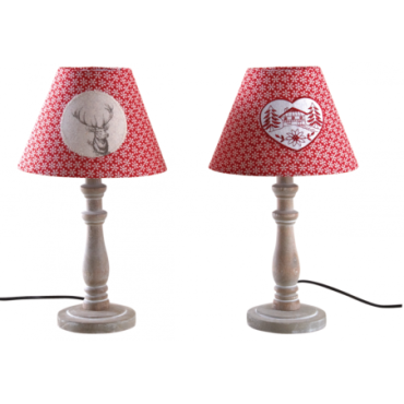 Lampe à poser en bois et coton