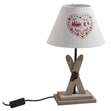 Lampe avec pied en bois