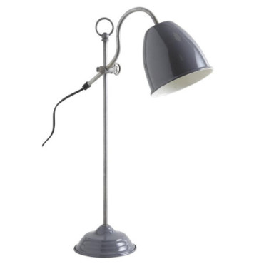 Lampe de bureau en métal laqué gris