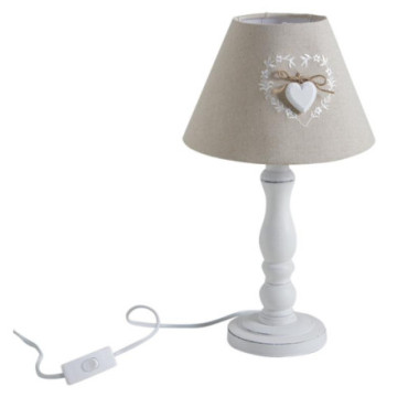 Lampe en bois avec coeur