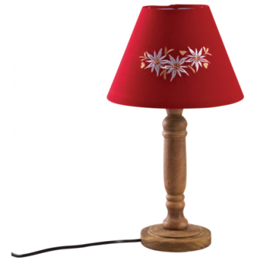 Lampe en bois edelweiss